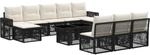 Gartensofa-set 11 Stk. Schwarz Und Cremewei&szlig; Poly-rattan Vidaxl