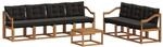 Vidaxl Outdoor Sofa Set 8 Pcs Natural And Black