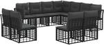 Outdoor-sofagarnitur Schwarz Polyester Vidaxl