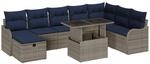 Gartensofa-set 9 Stk. Grau Poly-rattan Vidaxl