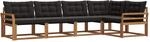 Vidaxl Outdoor Sofa Set 5 Pcs Natural And Black