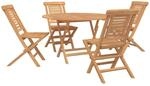 Gartenset 5 Stk. Braun Massivholz Teak Vidaxl