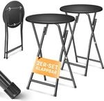 Kesser&reg; Stehtisch, Klappbar, Wetterfest - &Oslash; 60 Cm, 2er Set, Schwarz