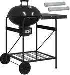Holzkohlegrill Mit R&auml;uchertuben 91 X 71 X 107 Cm Stahl Schwarz Vidaxl