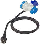 Adapterkabel 150cm 3x25mm Von Schuko Stecker Auf 1xcee 2xschuko Steckdose