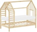 Ml-design Kinderbett 80x160 Cm Mit Matratze & Lattenrost, Hausbett Mit Dach,