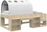 Hochbett F&uuml;r Kinder Mit Stauraum 3 Stk. Sonoma Eiche Und Wei&szlig; Vidaxl