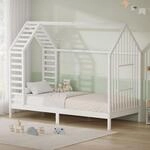 Ml-design Kinderbett 90x200cm Mit Lattenrost, Hausbett Mit Dach Und Fenster,