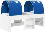 Hochbett F&uuml;r Kinder Mit Tunnel 3 Stk. Wei&szlig; Und Blau Vidaxl