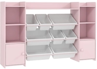 Kinderregal Mit 8 Herausnehmbaren Boxen, Mdf Und Metall, Rosa