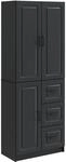 Vidaxl Cabinet Set 2 Pcs Black Engineered Wood