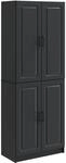 Vidaxl Cabinet Set 2 Pcs Black Engineered Wood