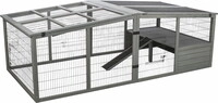 Freilaufgehege Xl M. Abdeckung Holz, 233 X 79 X 116 Cm, Grau