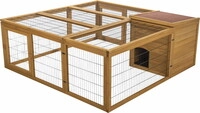 Freilaufgehege M.abdeckung Holz, 150x53x150cm, Dunkelbr.