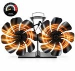 Relaxdays Kaminventilator, Doppelt, Ohne Strom, Ofenventilator, 16 Bl&auml;tter,...
