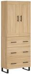 Highboard Sonoma-eiche 69,5x34x180 Cm Holzwerkstoff Vidaxl