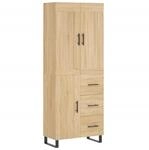 Highboard Sonoma-eiche 69,5x34x180 Cm Holzwerkstoff Vidaxl
