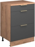 Erweiterungskommode Rion, Anthrazit-gold/goldkraft Eiche, 60 X 46 Cm Ohne Schr&auml;ge