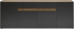 Esszimmer Sideboard Crisp-61 In Anthrazit Mit Absetzungen In Wotan Eiche Nb., B/h/t: