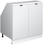 Dachschr&auml;genschrank Rion, Wei&szlig; Riffel, 80 X 81.6 Cm Mit 2 T&uuml;ren, Schrankkorpus 60