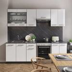 Vicco - K&uuml;chenzeile Fame-line, Wei&szlig; Hochglanz/anthrazit, 240 Cm Ohne Arbeitsplatte