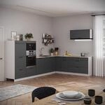 Eckk&uuml;che Fame-line, Dunkelgrau/wei&szlig;, 327 X 227 Cm Ohne Arbeitsplatte, Vicco