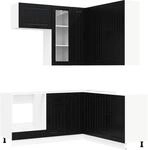 K&uuml;cheneinheit Lucca 8 Stk. Schwarz Holzwerkstoff Vidaxl
