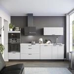 K&uuml;chenzeile Fame-line, Wei&szlig; Landhaus/anthrazit, 280 Cm, Ap Marmor, Vicco