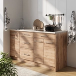 K&uuml;chenblock Fame-line, Goldkraft Eiche, 150 Cm, Ap Eiche, Vicco