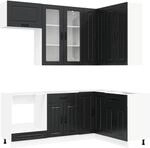 K&uuml;cheneinheit Kalmar 8 Stk. Schwarz Holzwerkstoff Vidaxl