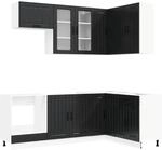 K&uuml;cheneinheit Lucca 8 Stk. Schwarz Holzwerkstoff Vidaxl