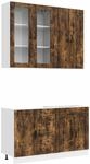 K&uuml;cheneinheit Porto 4 Stk. Ger&auml;ucherte Eiche Holzwerkstoff Vidaxl
