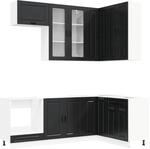 K&uuml;cheneinheit Porto 8 Stk. Schwarz Holzwerkstoff Vidaxl