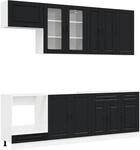 K&uuml;cheneinheit Porto 8 Stk. Schwarz Holzwerkstoff Vidaxl