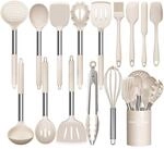 K&uuml;chenutensilien-set 15-teilig Silikon Hitzebest&auml;ndig Bpa-frei Khaki
