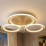 Led Deckenleuchte Deckenlampe Flurlampe Schwenkbare Ringe Sand Metall L 62,5 Cm