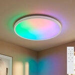 Led Deckenlampe Wei&szlig; Farbwechsel Timer Nachtlicht Dimmbar Fernbedienung D 37 Cm