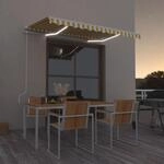Automatische Markise Mit Led & Windsensor 350x250 Cm Gelb/wei&szlig; Vidaxl