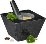 Relaxdays - 6,75 Kg Xxl M&ouml;rser Mit St&ouml;&szlig;el, Granit, 750 Ml, Gew&uuml;rze & Kr&auml;uter,