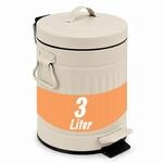 Relaxdays Kosmetikeimer, 3 Liter, Absenkautomatik, Entnehmbarer Inneneimer, Metall,