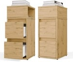 York Nachttisch, Ablage, 2 Schubladen, Schlafzimmer, Eiche (artisan)