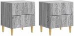 Vidaxl Bedside Table 2 Pcs Grey Sonoma 43 X 34.5 X 48 Cm