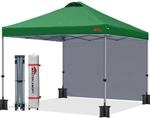 Faltpavillon 3x3m Mit Seitenwand, Wasserdicht, Uv-schutz, Dunkelgr&uuml;n