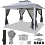 Faltpavillon 3x3m Wasserdicht Mit Moskitonetz Und Doppeldach