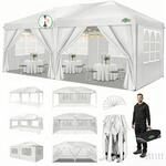 Faltpavillon 3x6m Wasserdicht Mit 6 Seitenw&auml;nden, Uv-schutz, Stabil