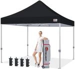 Faltpavillon 3x3m Schwarz, Heavy-duty Pop-up Zelt F&uuml;r Events & M&auml;rkte