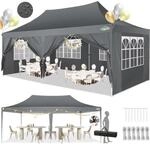 Faltpavillon 3x6m Wasserdicht Mit 6 Seitenteilen, Partyzelt F&uuml;r Garten & Events