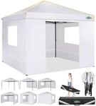 Faltpavillon 3x3m Wasserdicht Mit 4 Seitenteilen, Uv-schutz 50+, Wei&szlig;