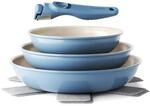 6-teiliges Keramik-pfannenset Mit Abnehmbarem Griff, Induktion, 20/24/28 Cm