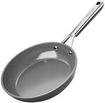 Keramik Pfanne Induktion 24cm, Diamondtitan Antihaft, Backofenfest, Grau
